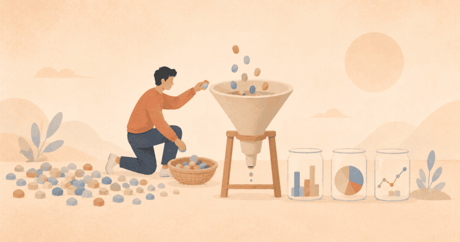 Persona recogiendo monedas y vertiéndolas en un triturador de reciclaje de monedas.